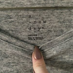 A New Day Long Sleeve Stretch Cotton Tees Heather Grey and Black Size M Lot of 2